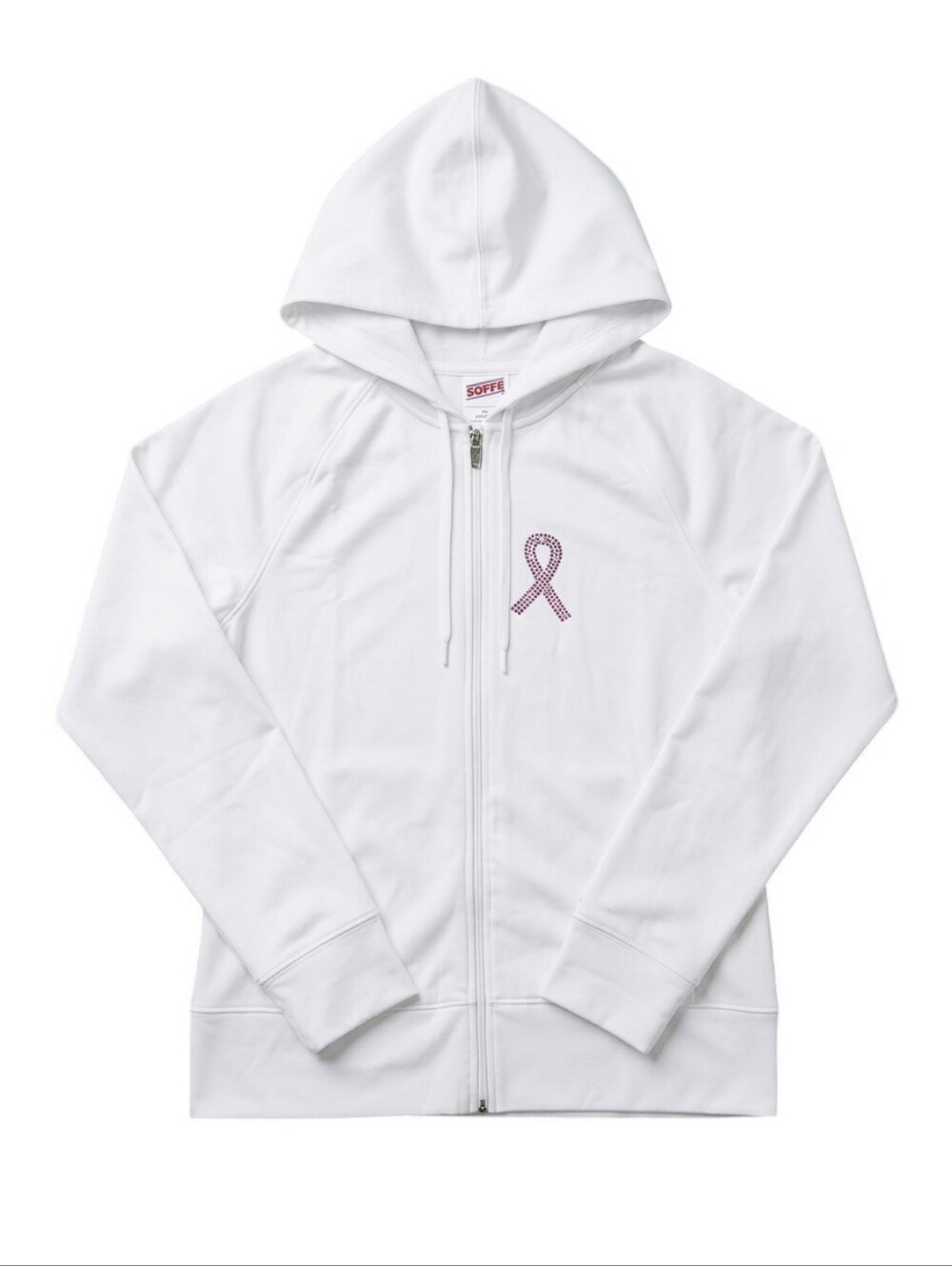 Soffe Breast Cancer Awareness Sequin White Hoodie | Size L (Junior)